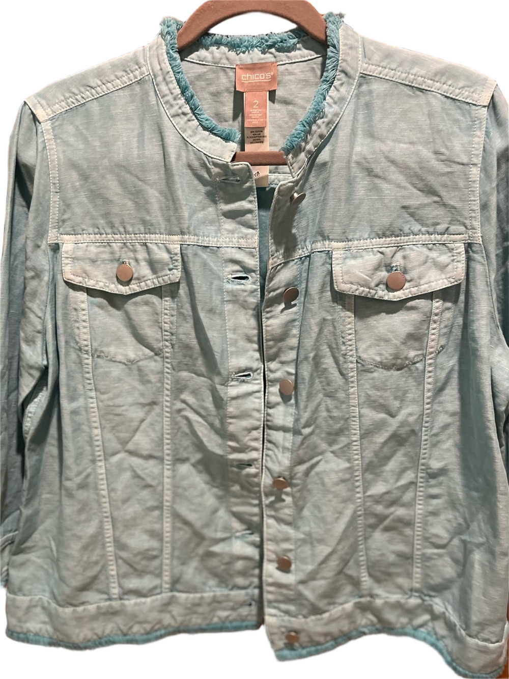 33. WOMENS CHICO’S 2/L DETAIL JACKET - Picture 2 of 7